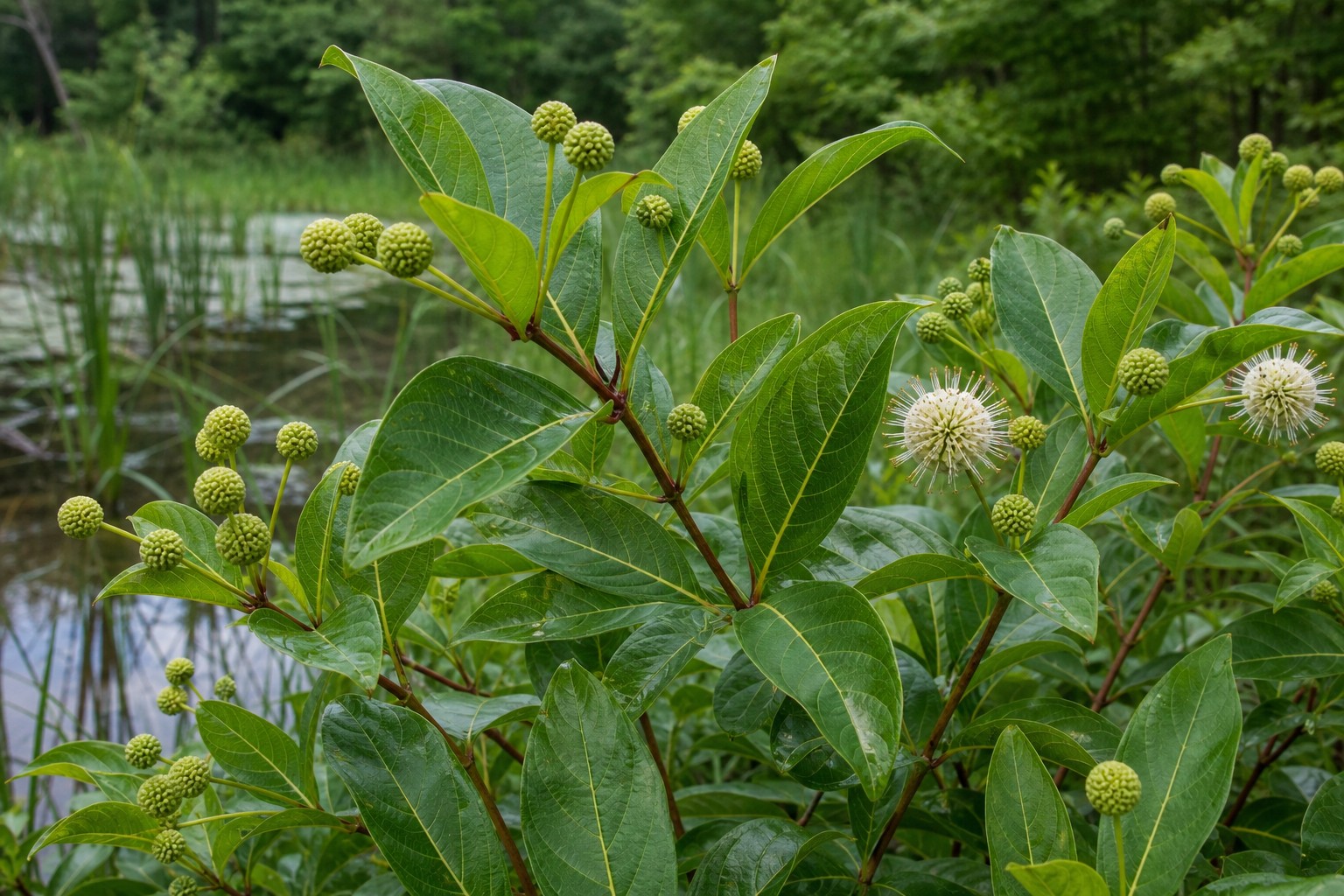 Buttonbush (Cephalanthus occidentalis) identification photo
