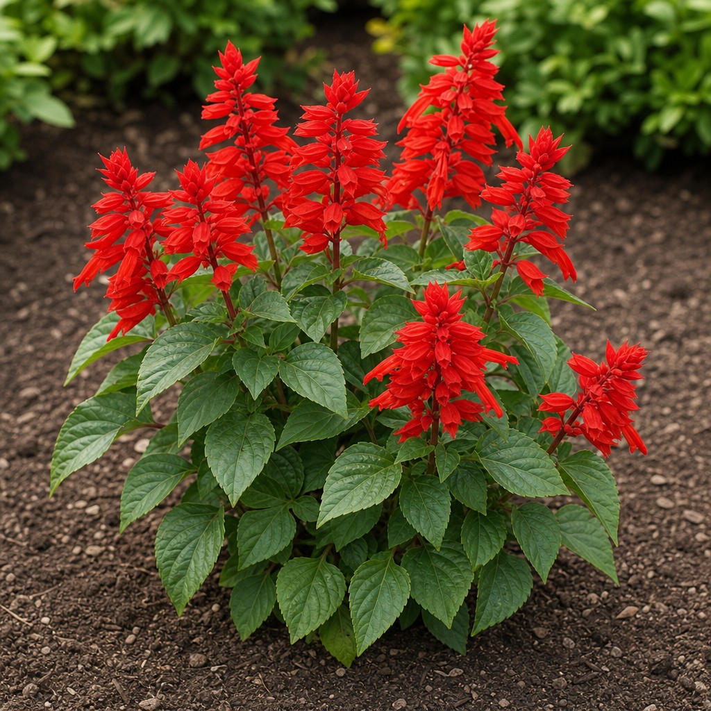 Red Salvia (Salvia splendens) identification photo