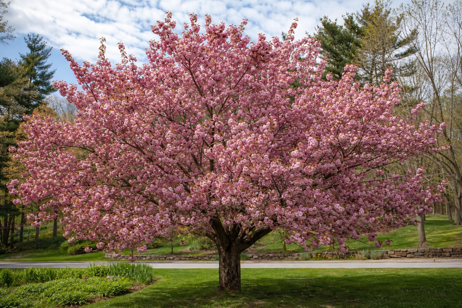 Kwanzan Cherry (Prunus serrulata) identification photo