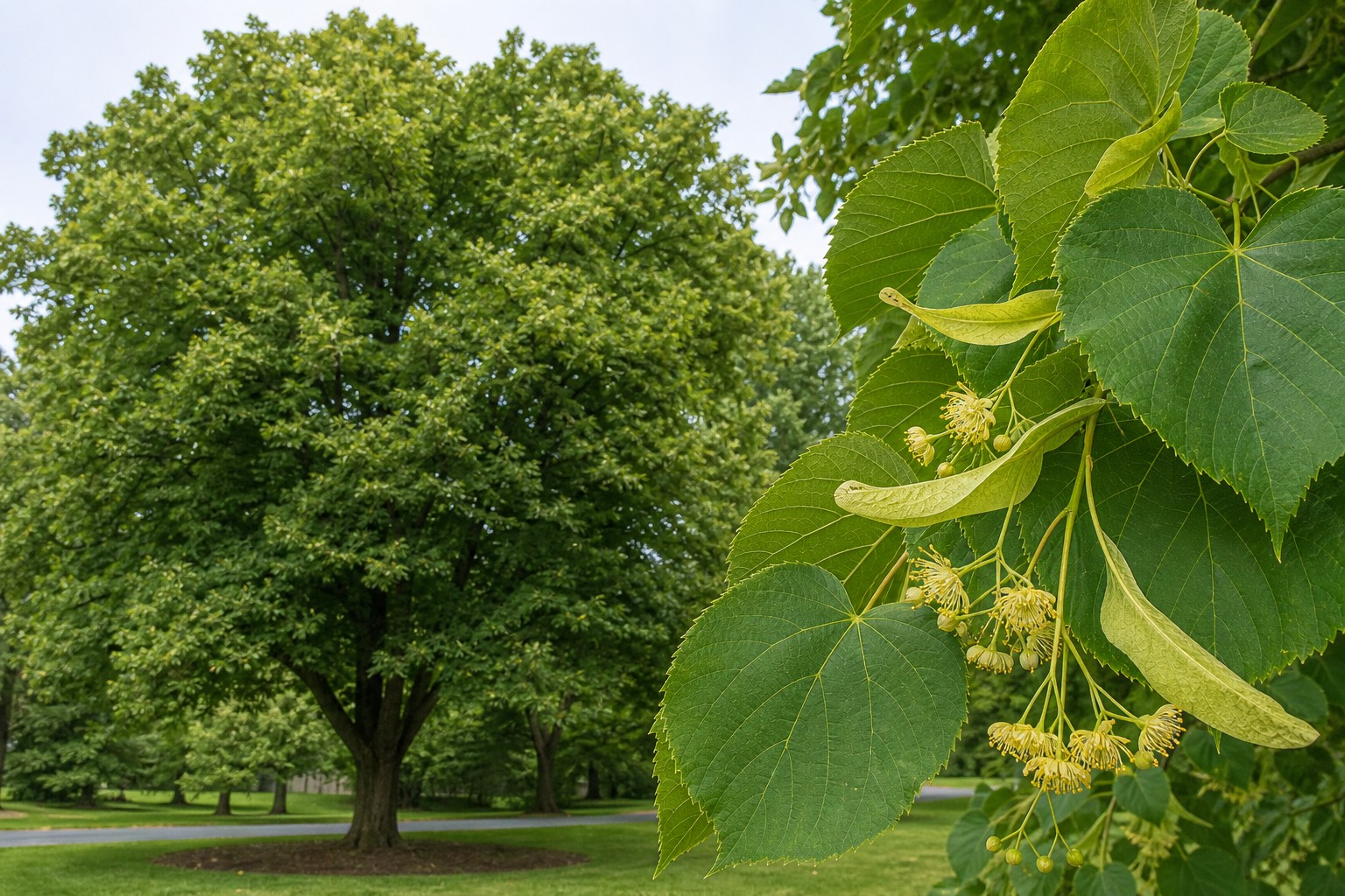 American Linden (Tilia americana) identification photo