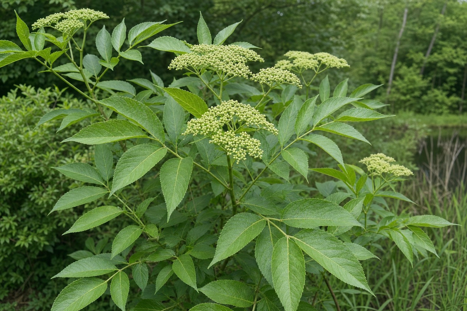 Elderberry (Sambucus canadensis) identification photo